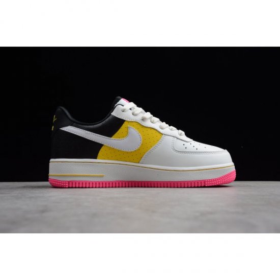 Nike Bayan Air Force 1 '07 Se Beyaz / Sarı / Siyah Kaykay Ayakkabı Türkiye - DNQPXGKQ